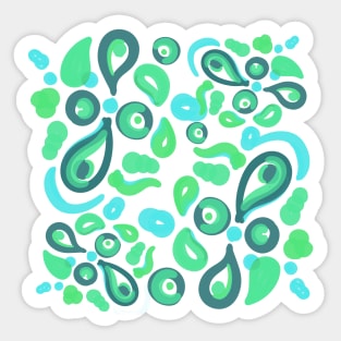 Green Pattern paint abstract nature Sticker